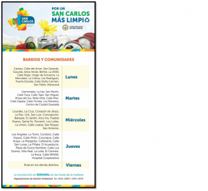 Horarios Reciclaje