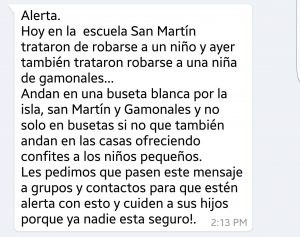 Este, es el mensaje que circula en Redes Sociales